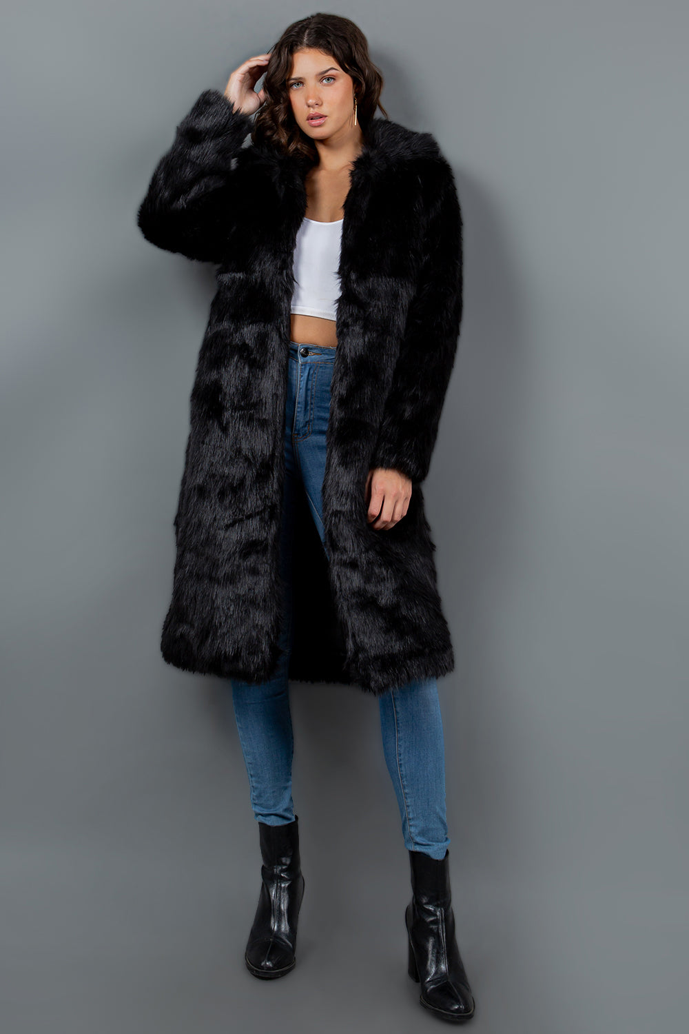 Lux Faux Fur Longline Coat