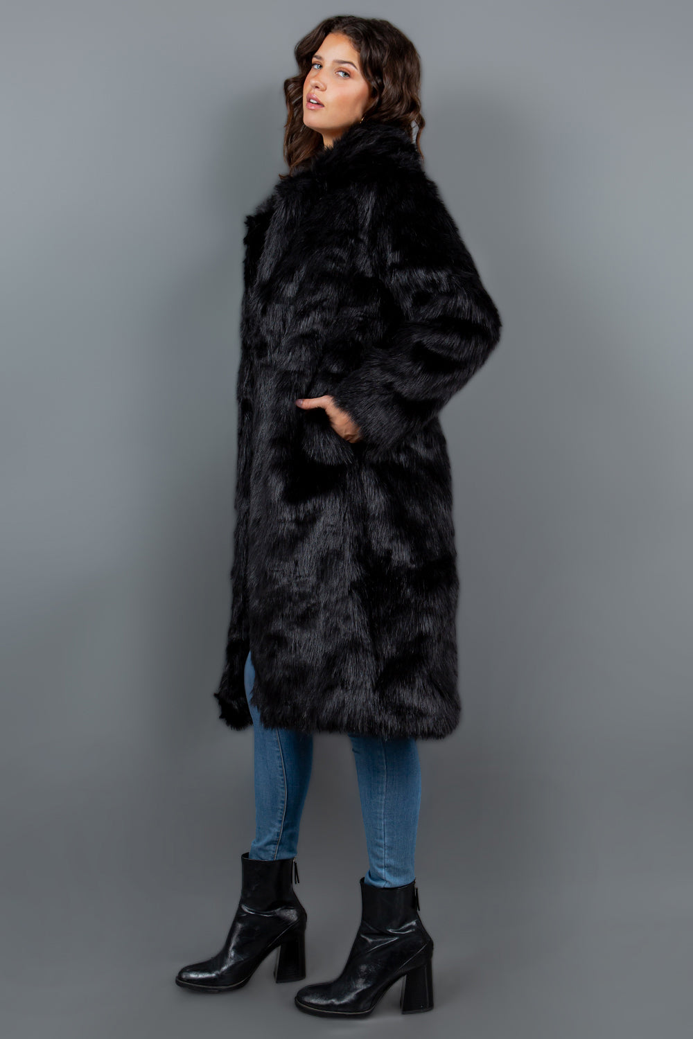 Lux Faux Fur Longline Coat