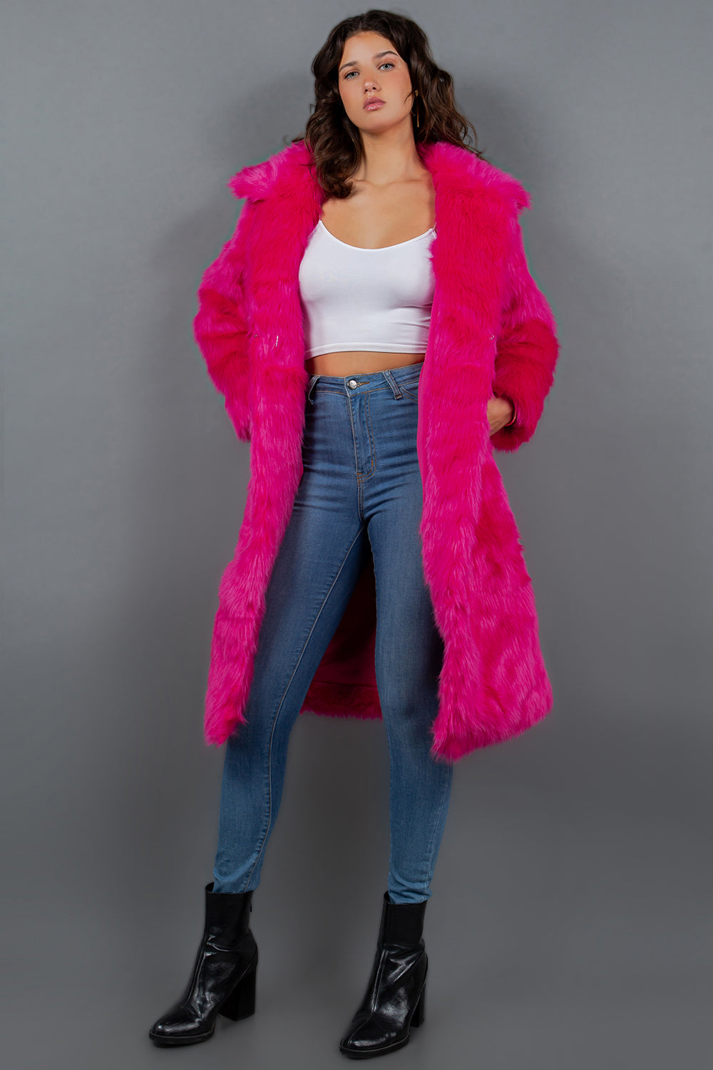 Lux Faux Fur Longline Coat
