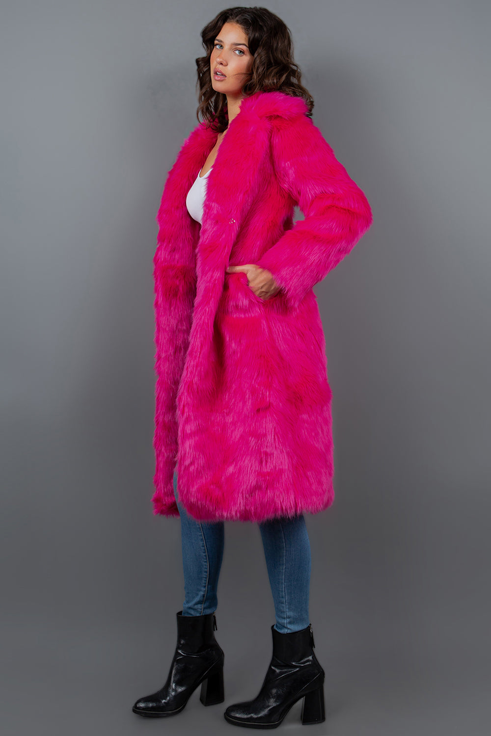 Lux Faux Fur Longline Coat