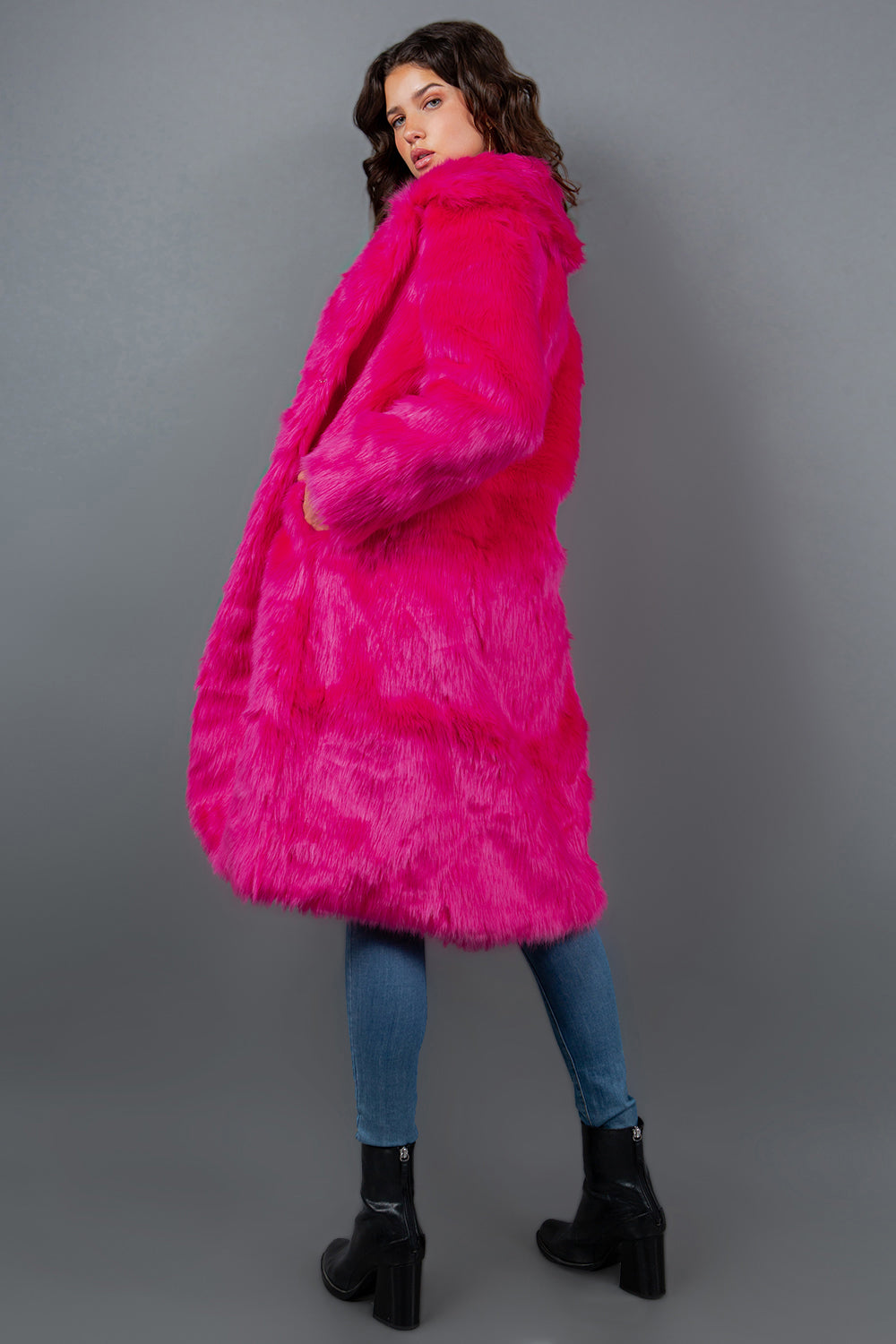 Lux Faux Fur Longline Coat