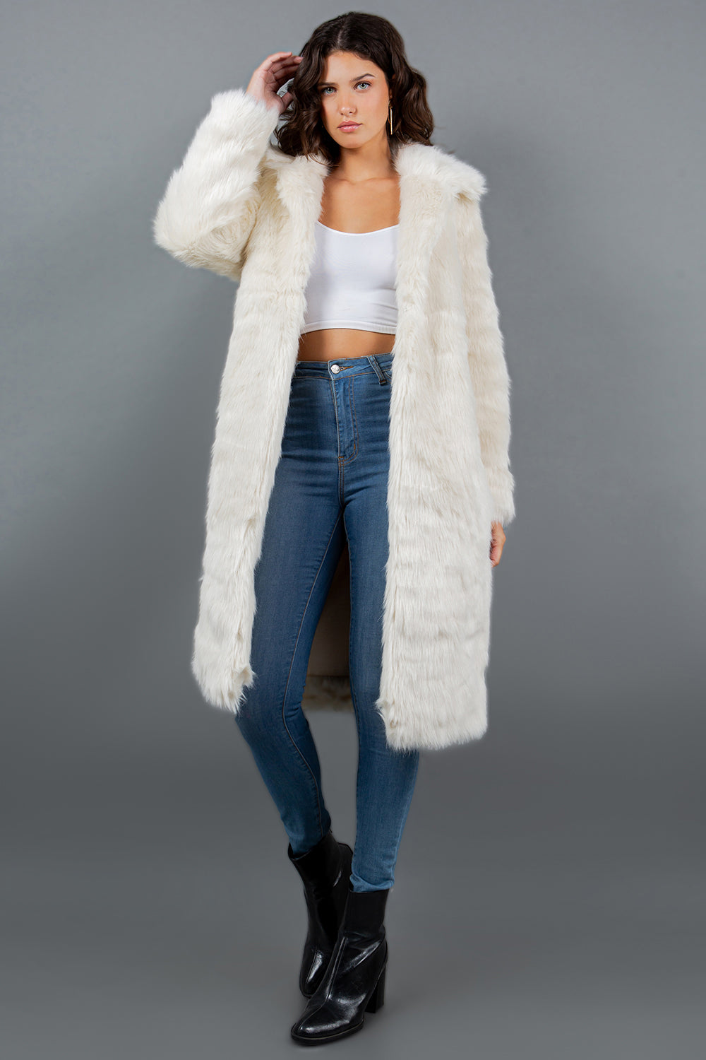 Lux Faux Fur Longline Coat