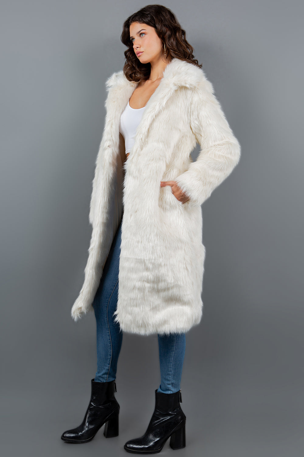 Lux Faux Fur Longline Coat