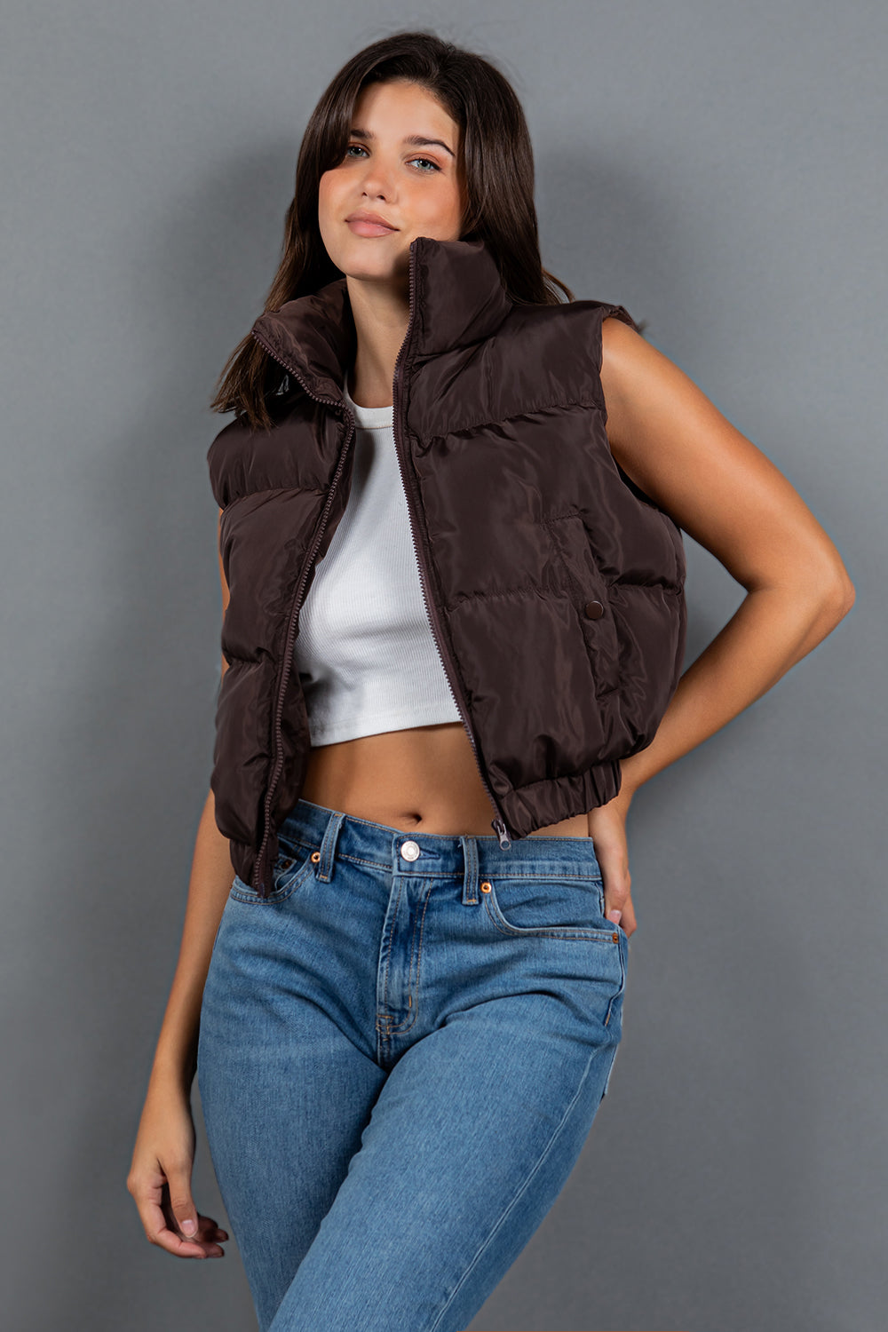 Cropped Puffer Vest
