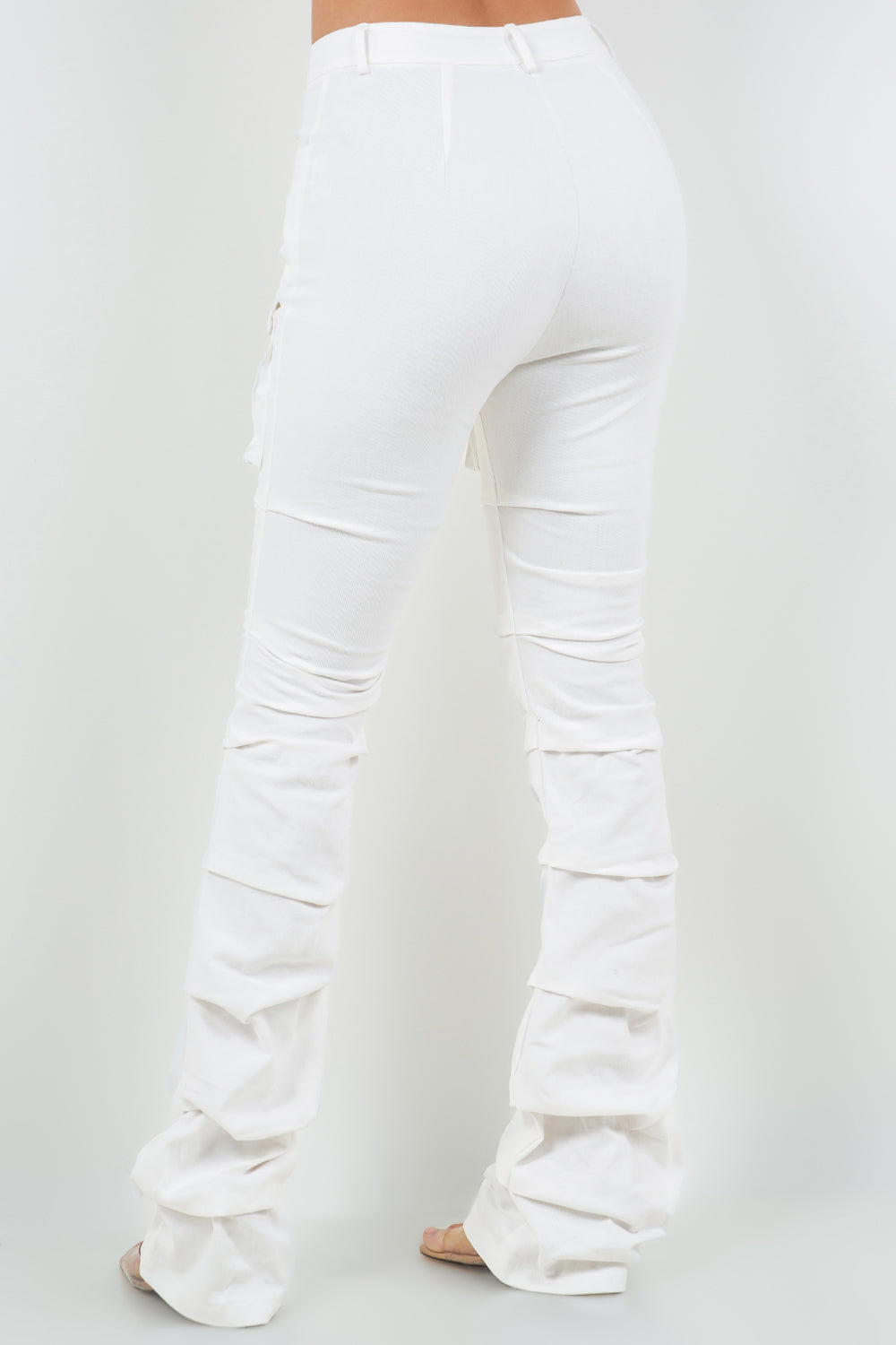High-Waisted Cargo Cotton-Twill Pants